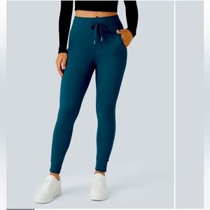 HALARA softlyzero plush oxford Blue High-Waisted drawstring Joggers XL regular